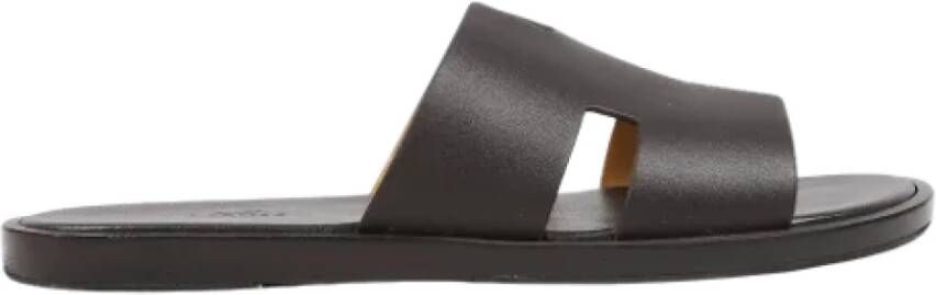 Hermès Vintage Pre-owned Leather sandals Black Heren