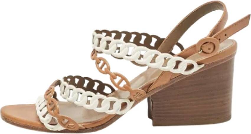 Hermès Vintage Pre-owned Leather sandals Brown Dames