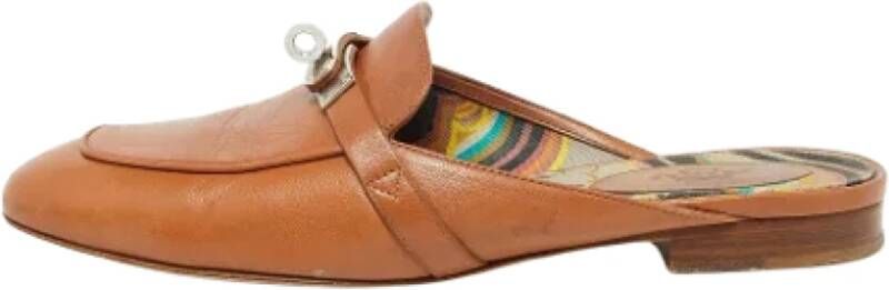 Hermès Vintage Pre-owned Leather sandals Brown Dames