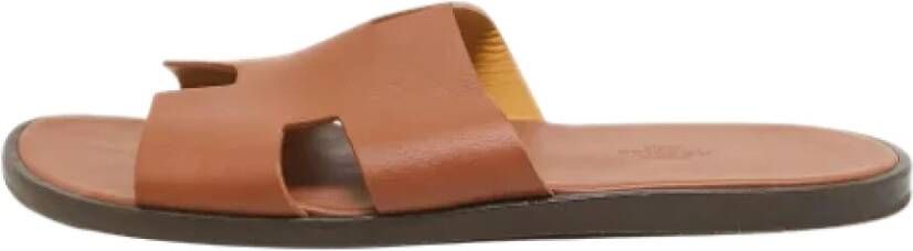 Hermès Vintage Pre-owned Leather sandals Brown Heren