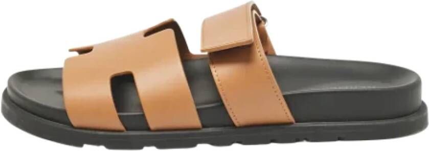 Hermès Vintage Pre-owned Leather sandals Brown Heren