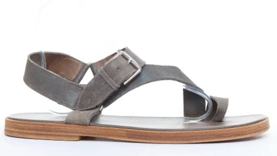 Hermès Vintage Pre-owned Leather sandals Gray Heren