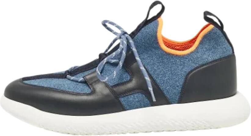 Hermès Vintage Pre-owned Leather sneakers Blue Heren