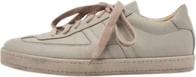 Hermès Vintage Pre-owned Leather sneakers Gray Heren