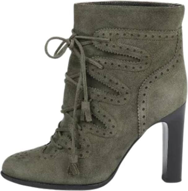 Hermès Vintage Pre-owned Suede boots Green Dames