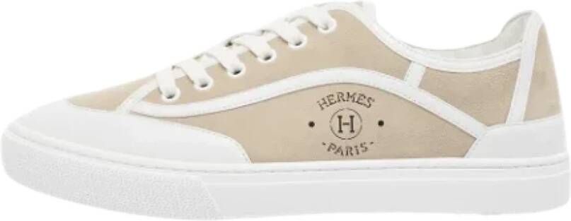 Hermès Vintage Pre-owned Suede sneakers Beige Heren