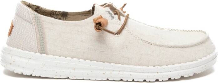 Hey Dude Beige Geweven Veterschoenen Beige Dames