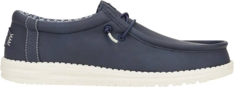 Hey Dude Blauwe Platte Schoenen Wally Classic Blue Heren