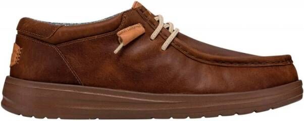 Hey Dude Donkerbruine Wally Grip Craft Leren Mocassin Brown Heren