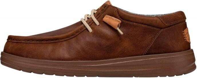 Hey Dude Leren Grip Mocassin Schoen Brown Heren