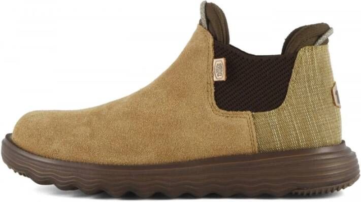 Hey Dude Suede Chelsea Boot Lichtgewicht Comfort Beige Dames