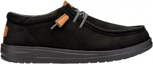 Hey Dude Zwarte Leren Grip Craft Schoenen Black Heren