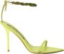 Hibourama Elegante satijnen sandalen met kristallen band Green Dames - Thumbnail 1