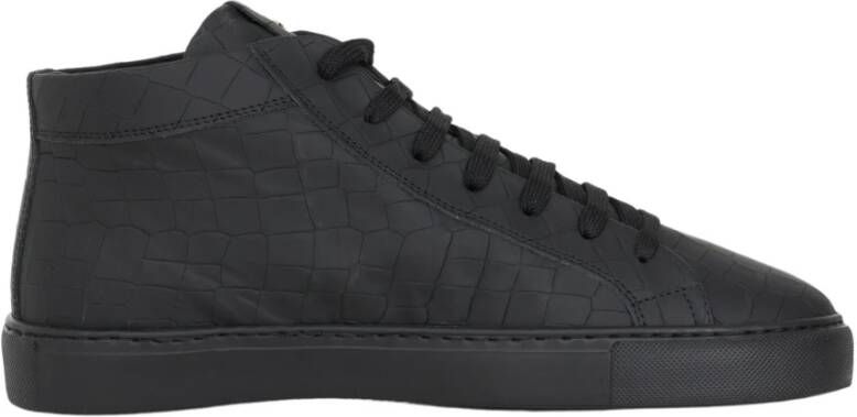 Hide&Jack Essence Leren Sneakers Hoge Profiel Black Heren