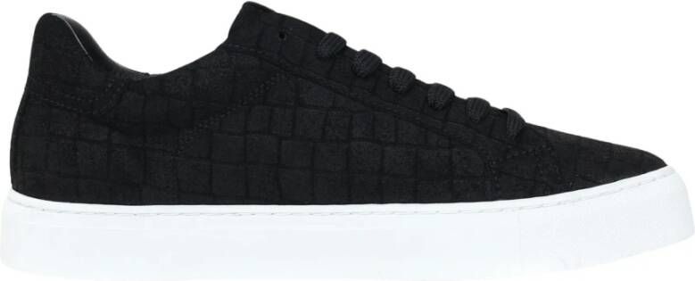 Hide&Jack Essence Suede Sneakers Zwart Laag Profiel Black Heren