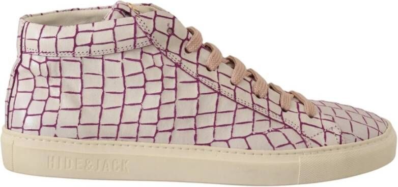 Hide&Jack Stijlvolle Mid-Cut Leren Sneakers White Dames