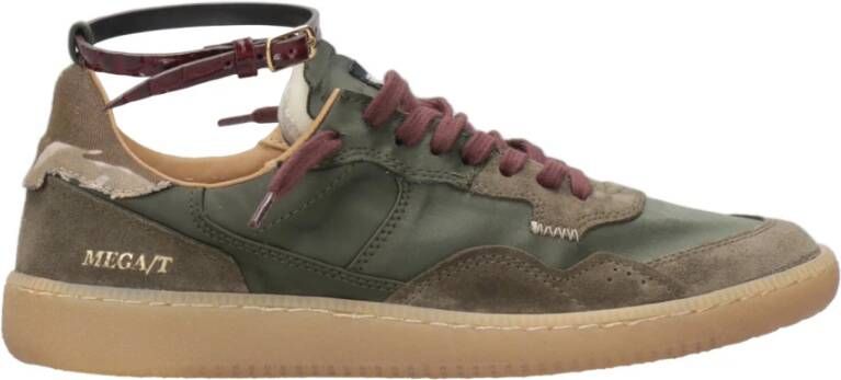 Hidnander Groene Suède Leren Sneakers Retro Rubber Green Dames