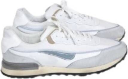 Hidnander Lage witte sneakers met grijze blauwe en beige details White Heren