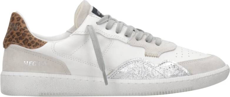 Hidnander Leren sneakers met metallic details White Dames