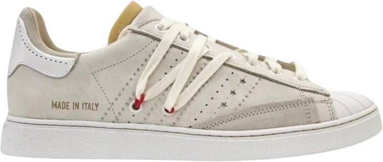 Hidnander Leren Sneakers met Rubberen Neus Multicolor Heren