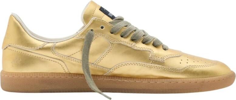 Hidnander Retro Leren Sneakers Yellow Dames