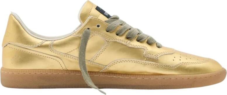 Hidnander Metallic Leren Sneakers Yellow Dames