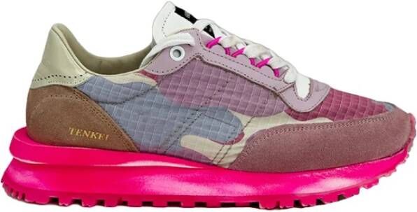 Hidnander Fluorescerende roze camouflage sneakers Pink Dames