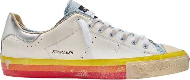 Hidnander Witte Leren Sneaker met Starless Logo White Heren