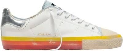 Hidnander Witte Leren Sneaker met Starless Logo White Heren