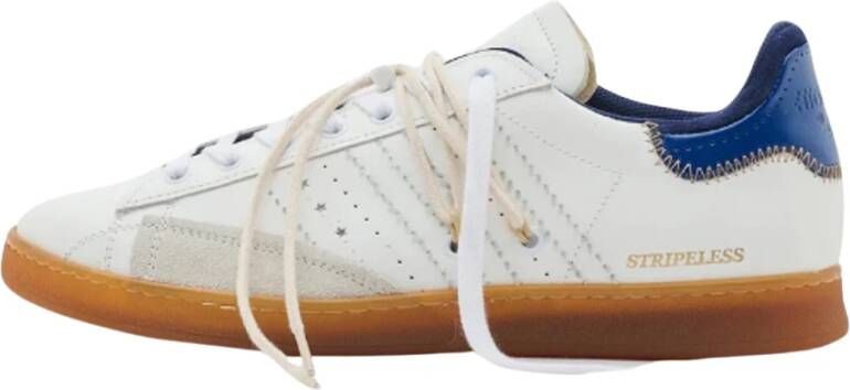 Hidnander Witte leren sneakers met suède inzetstukken Multicolor Heren