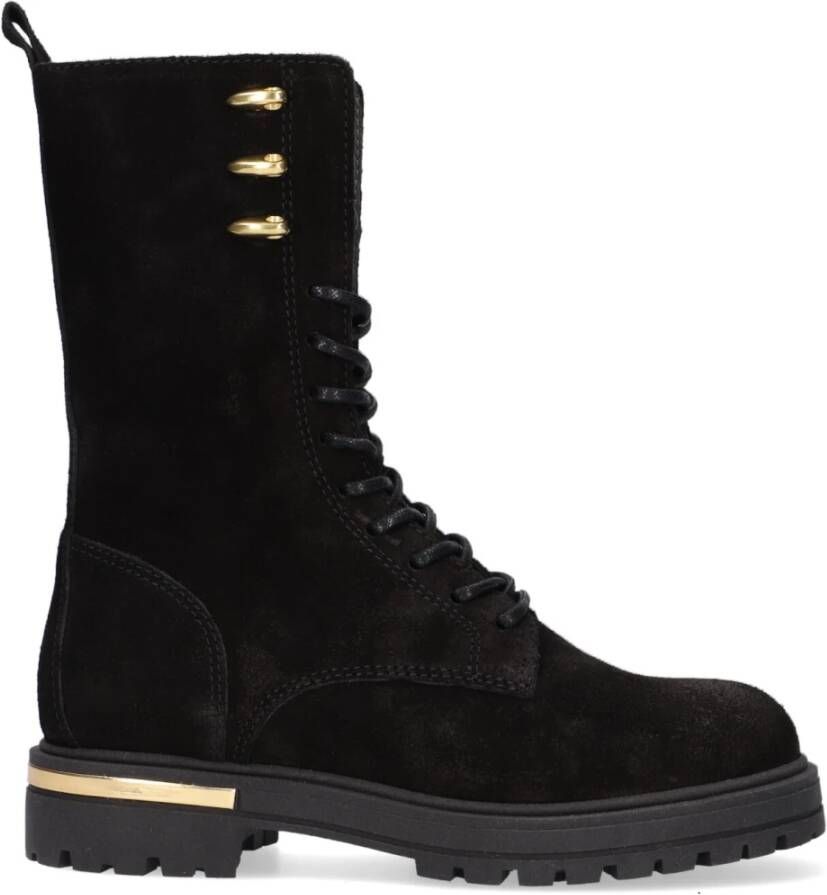 Hip Meisjes Suède Veterboots Black Dames