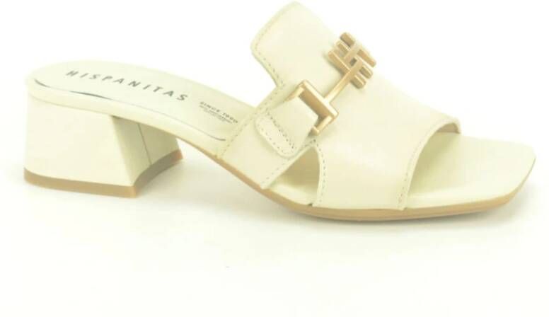 Hispanitas Beige Instap Sandalen met Kledingdetail Beige Dames