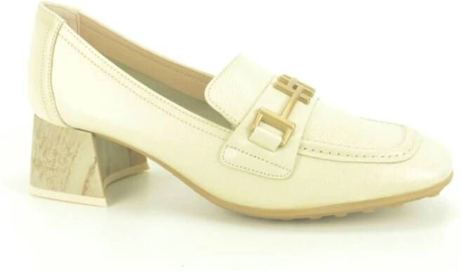 Hispanitas Beige Moccasin met Kledingdetail Beige Dames