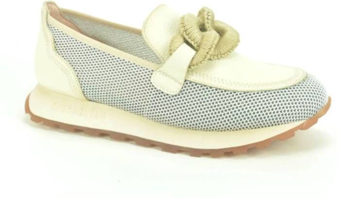 Hispanitas Beige Sport Loafer met Ketting Beige Dames