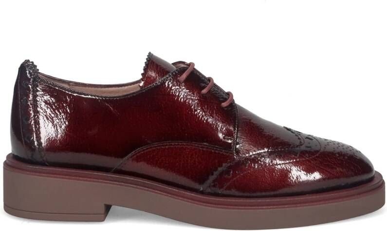 Hispanitas Bordeaux Veterschoenen in plat model Red Dames