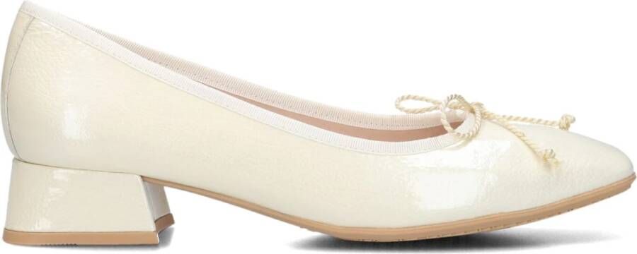 Hispanitas Ecru Leren Ballerina's Beige Dames