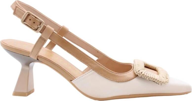 Hispanitas Beige Leren Jurkschoenen voor Vrouwen Beige Dames