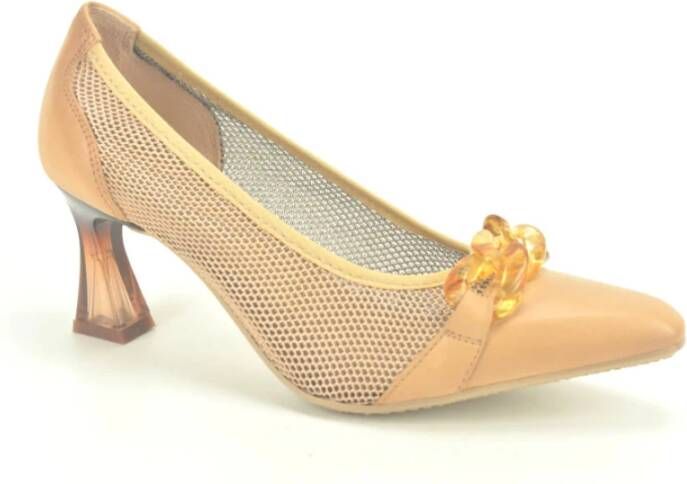 Hispanitas Elegante Kamelkleurige Pumps met 6cm Hak Bruin Dames