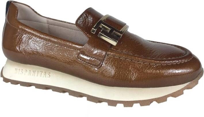 Hispanitas Elegante Loafers voor Vrouwen Brown Dames