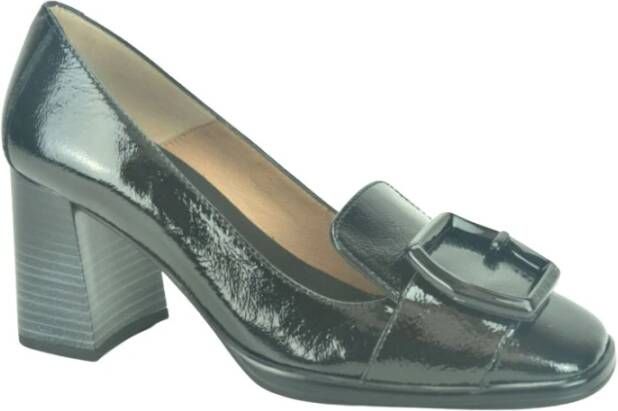 Hispanitas Elegante zwarte kanten pump met 5 cm hak Zwart Dames