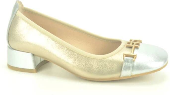 Hispanitas Goud Zilver Pump met Kledingstuk Yellow Dames