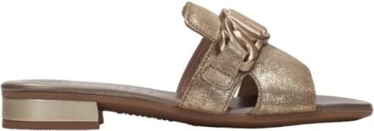 Hispanitas Gouden Jurk Sandalen Vrouwen Leer Beige Dames