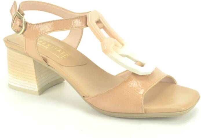 Hispanitas Hoge hak sandalen in kameel kant Beige Dames