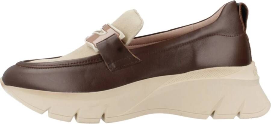 Hispanitas Klassieke Moccasin Loafers Brown Dames