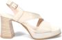 Hispanitas Leren hoge hak sandalen met platform Beige Dames - Thumbnail 1