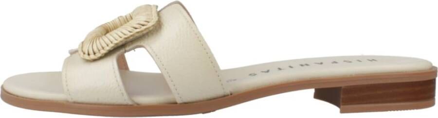 Hispanitas Platte Sandalen Sliders Beige Dames