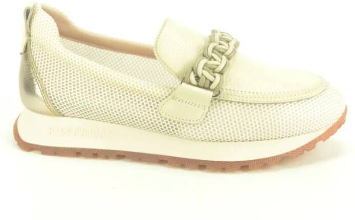 Hispanitas Sportieve Beige Loafer +Gar Combinatie Beige Dames