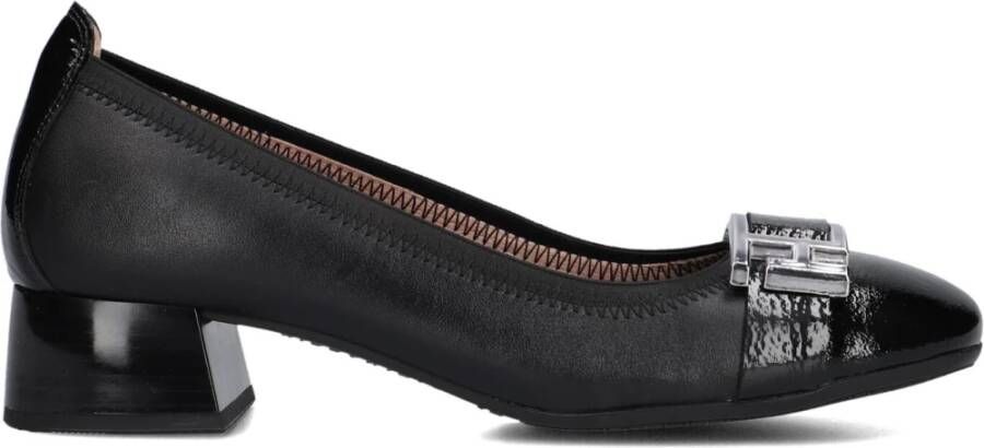 Hispanitas Zwarte Leren Ballerina Schoenen Black Dames