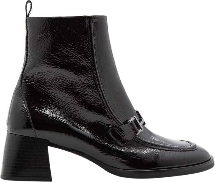 Hispanitas Zwarte mocassin-stijl enkellaars Black Dames