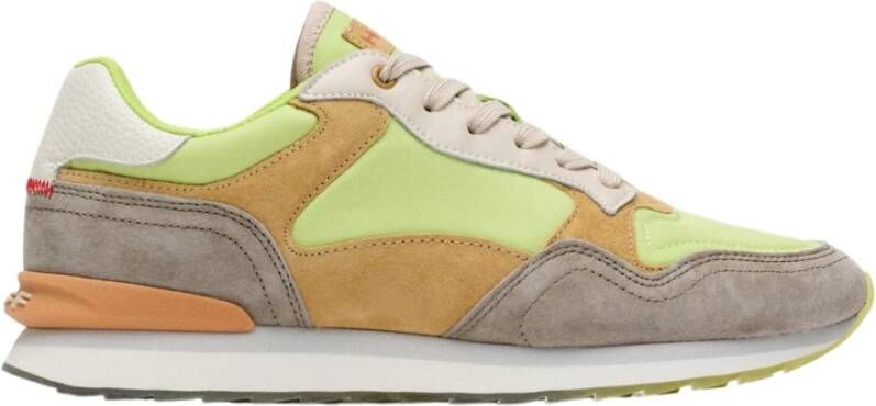 Hoff Ademende Sneakers met Leren en Stoffen Panelen Multicolor Heren